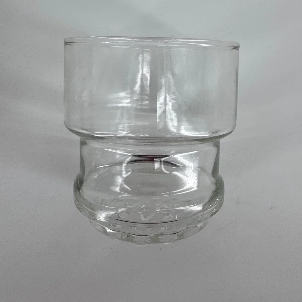 Vintage Libbey Nob Hill Stackable Rocks Glasses Clear Bubble Base MCM Set of 3